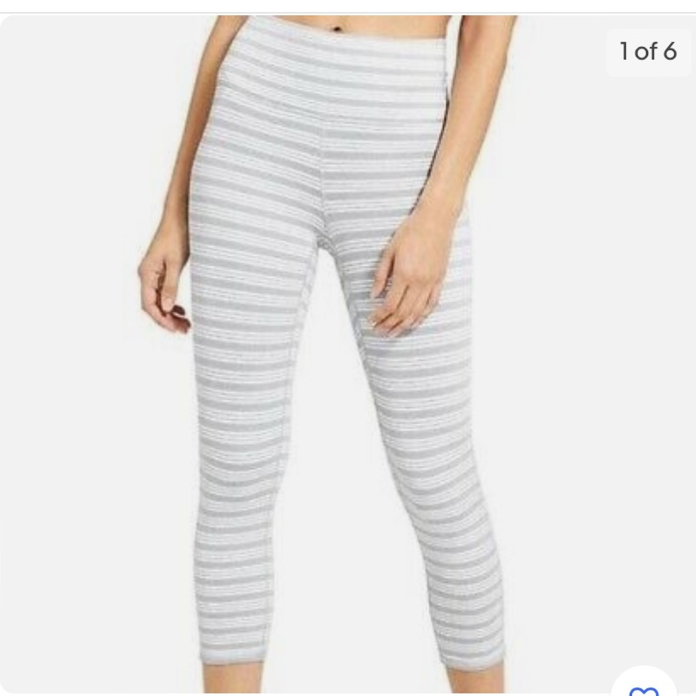 Athleta High Rise Heather Stripe Chaturanga Capri